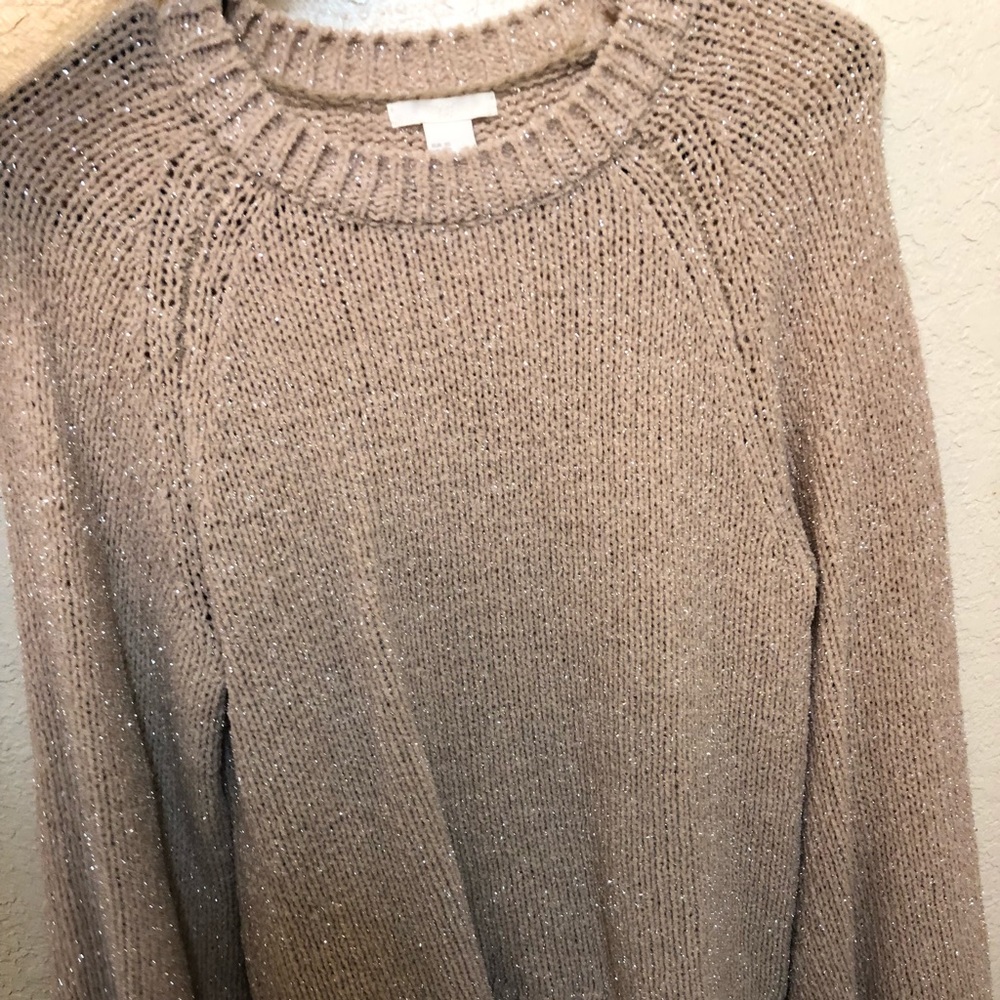 H&M nude with silver sparkles sweatee with tags